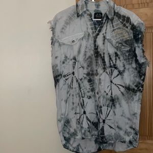 Black and white biker top